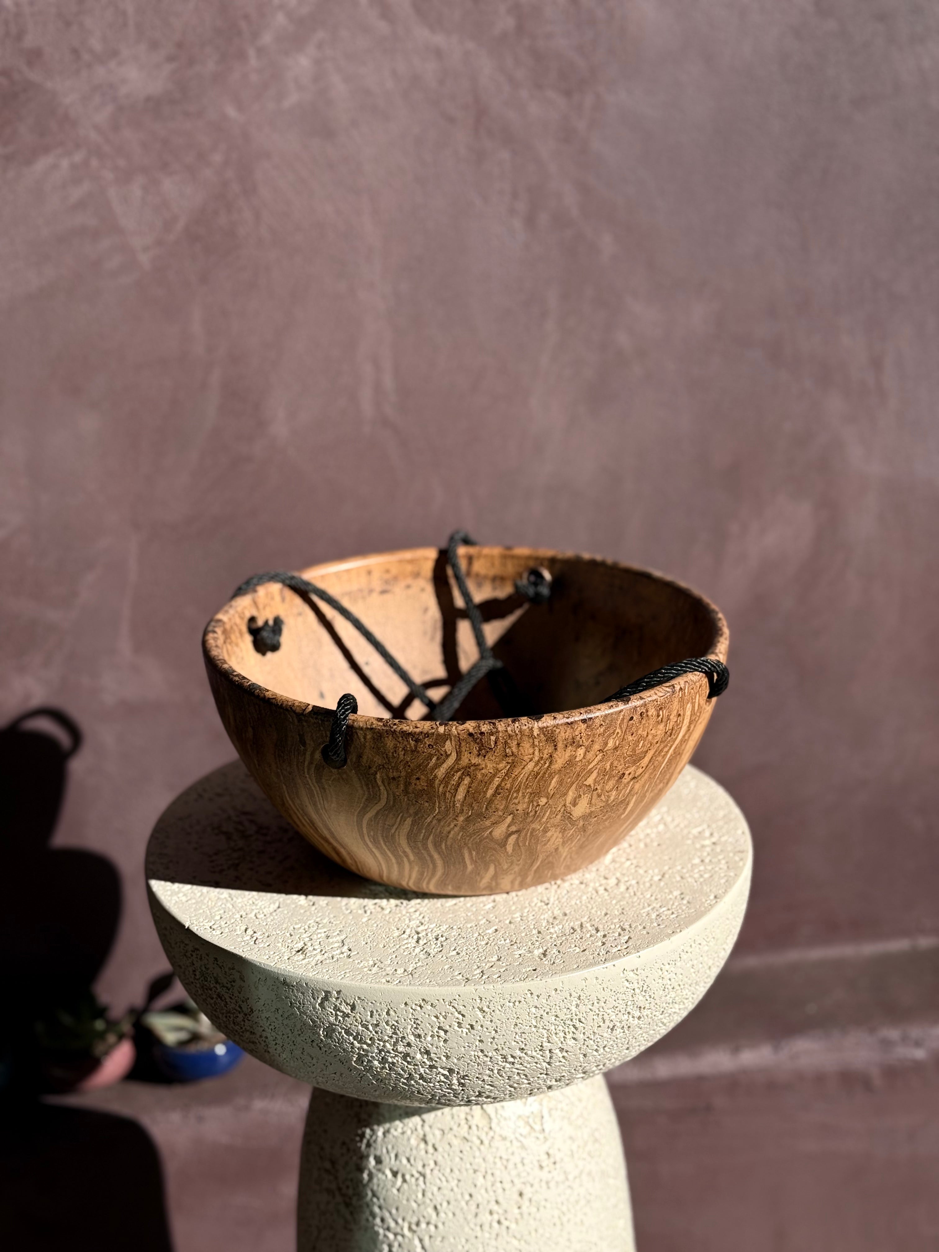 Marbled Brown Hanging Pot - 10"