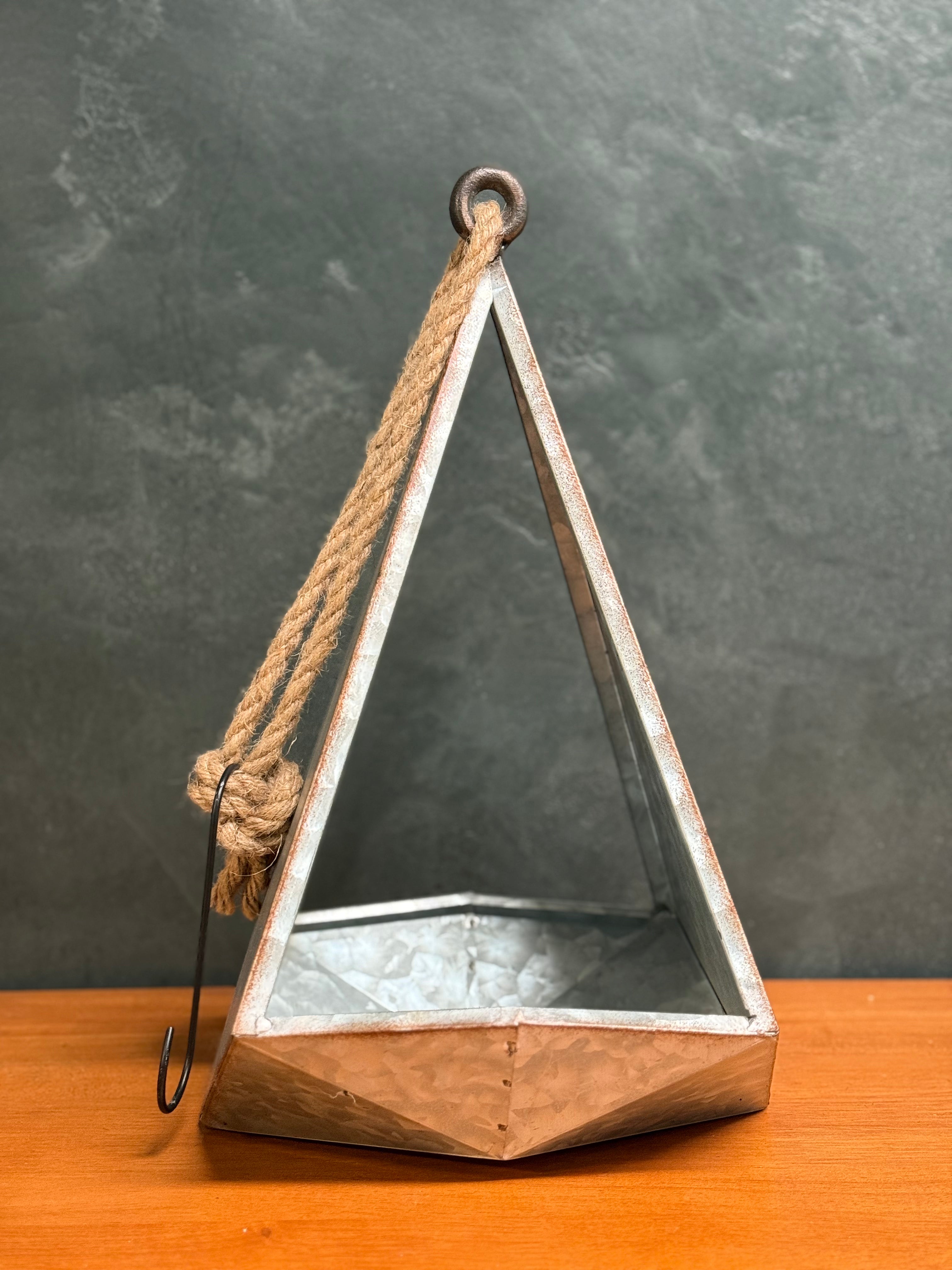 Rustic Triangular Hanging Planter