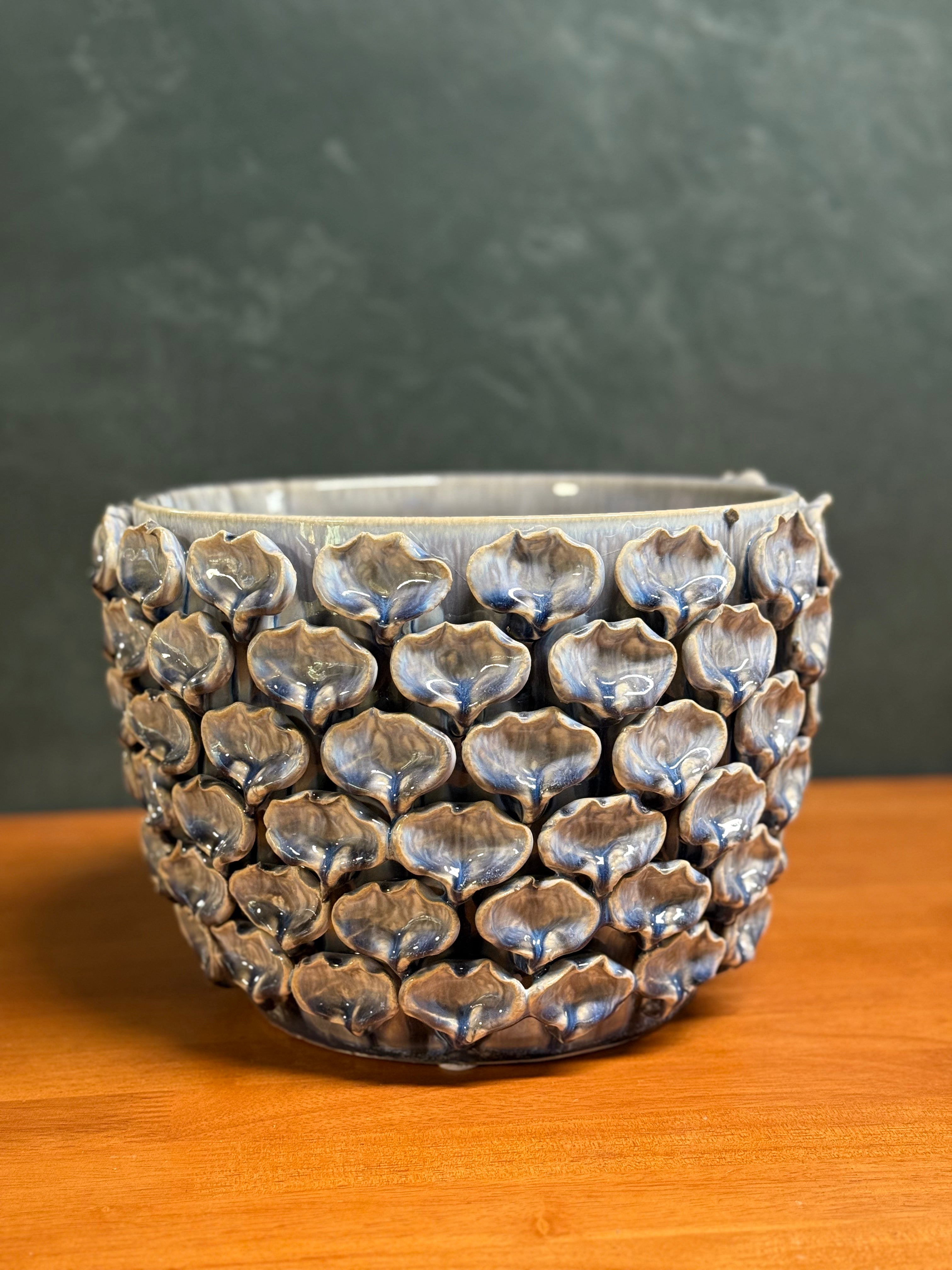 Designer Petal Pot in Light Blue (without drainage hole)