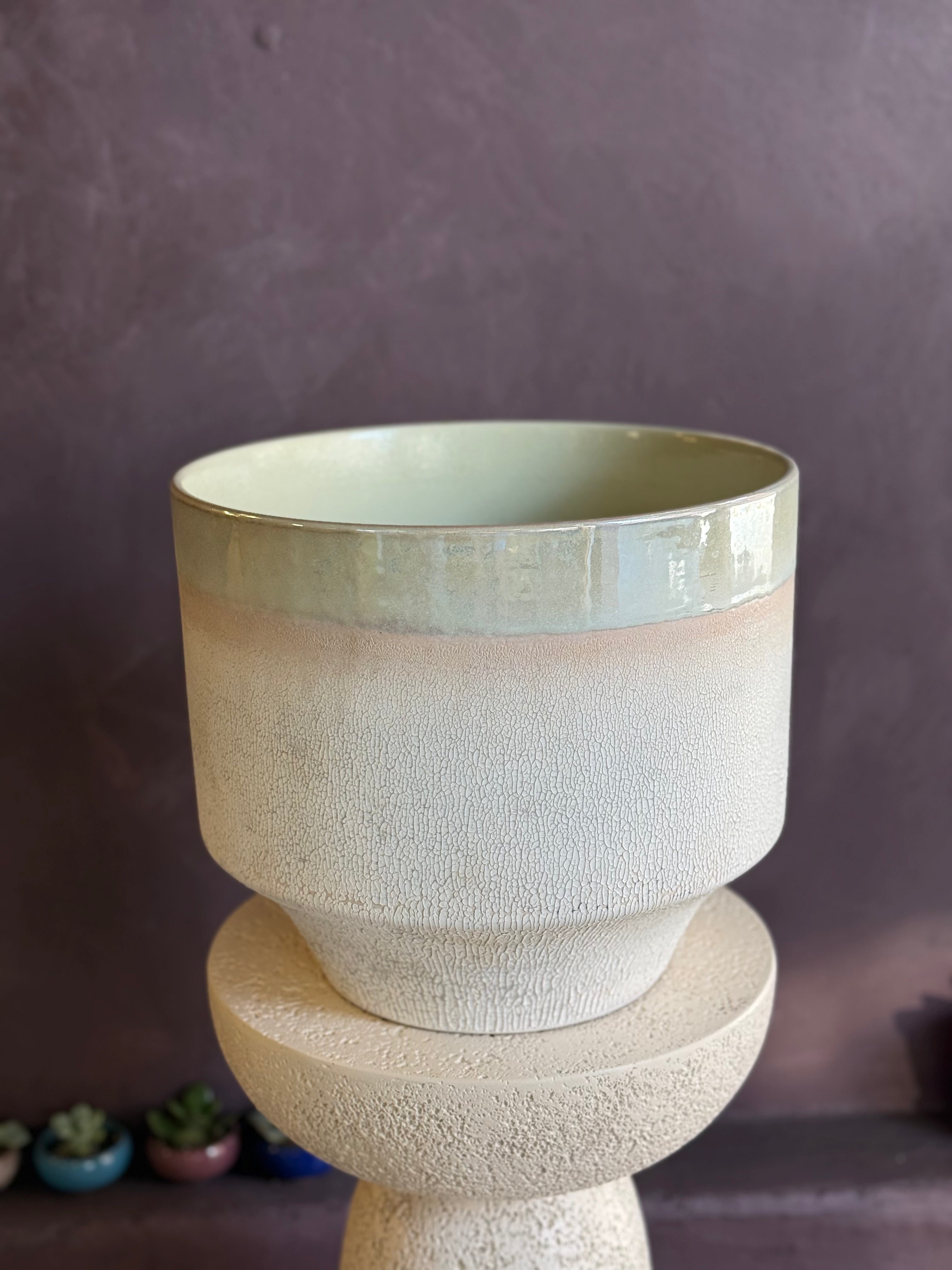 Large Pink/Stone Pot - 12"