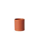 Romey Pot with Saucer - 4.25" Red Orange