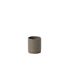 Romey Pot with Saucer - 4.25" Neutral Dark