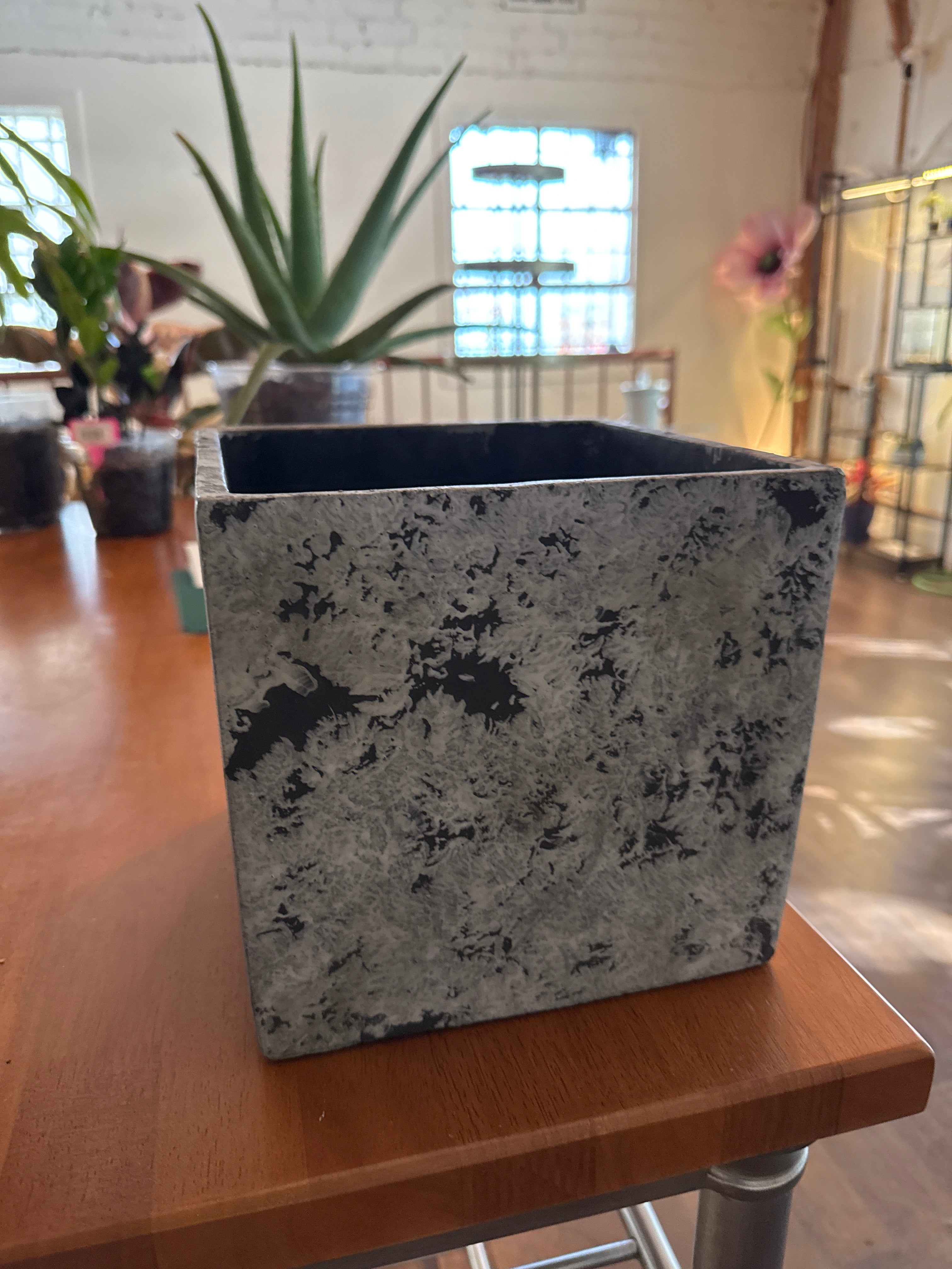 Square Stone Pot - 7”