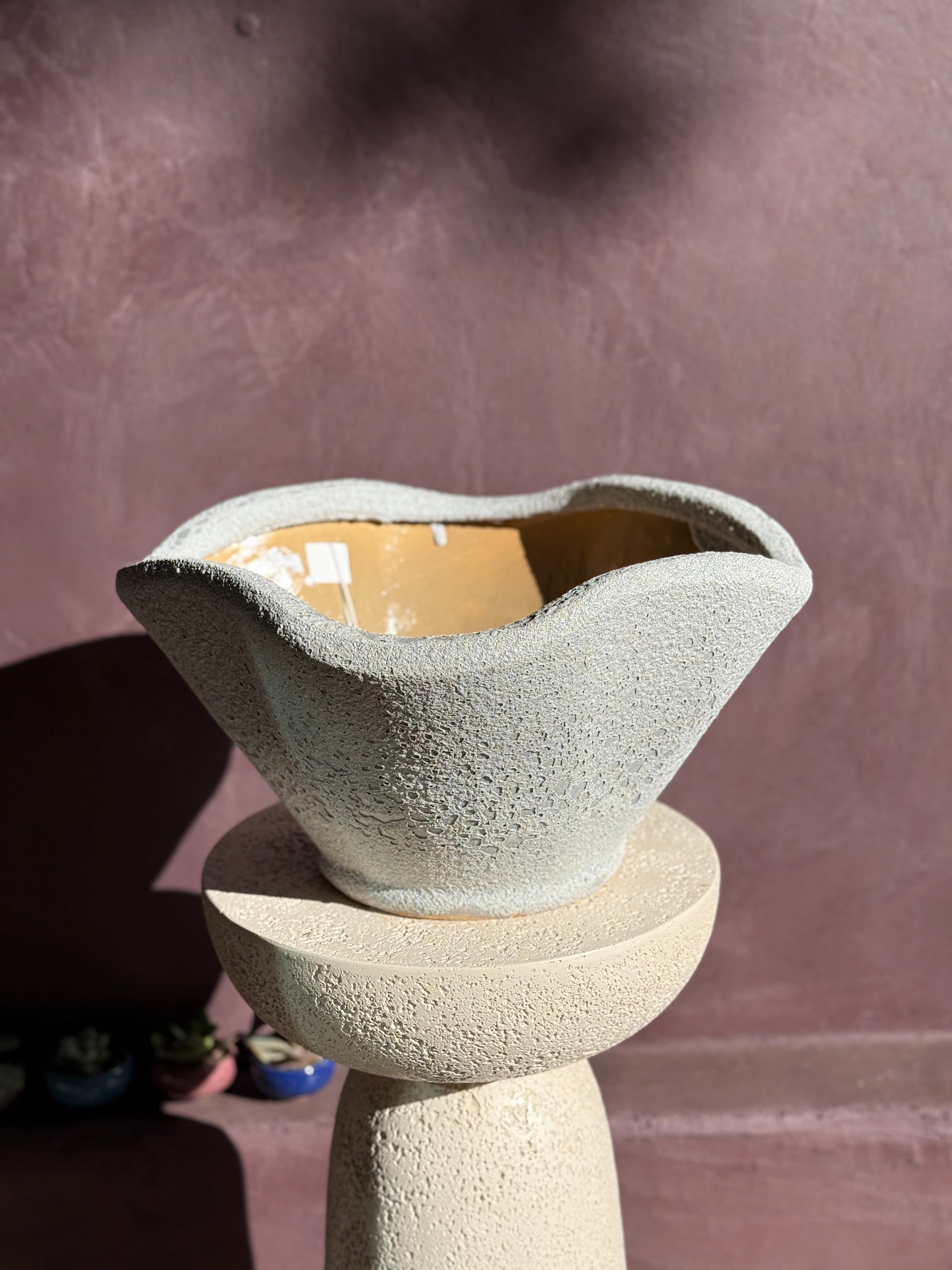 Rustic Scalloped Cone Planter - 10" - Wide