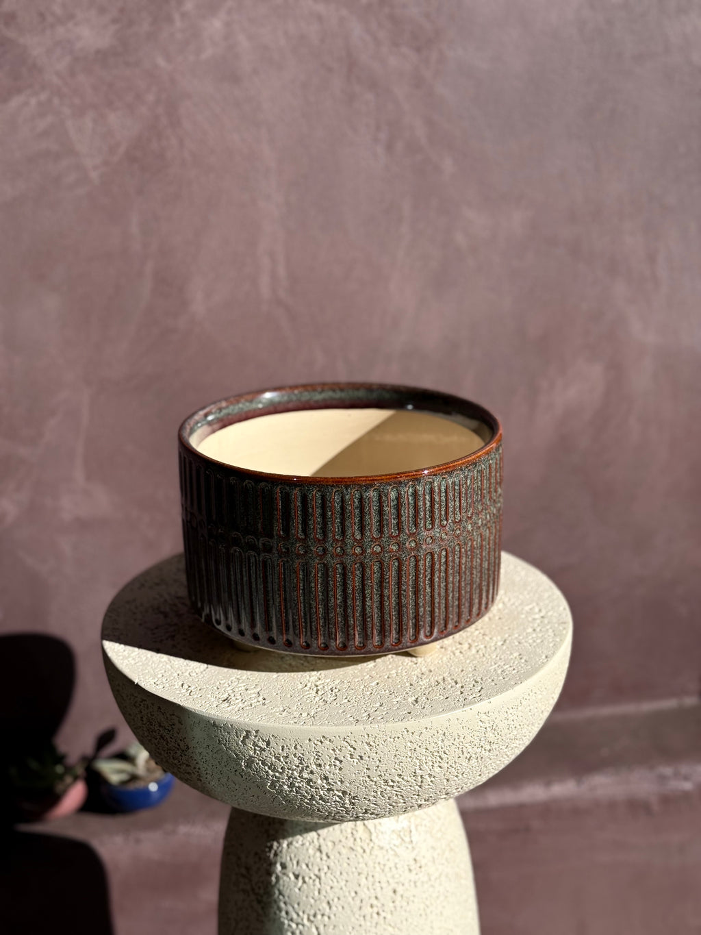 Stripped Brown & Blue Abstract