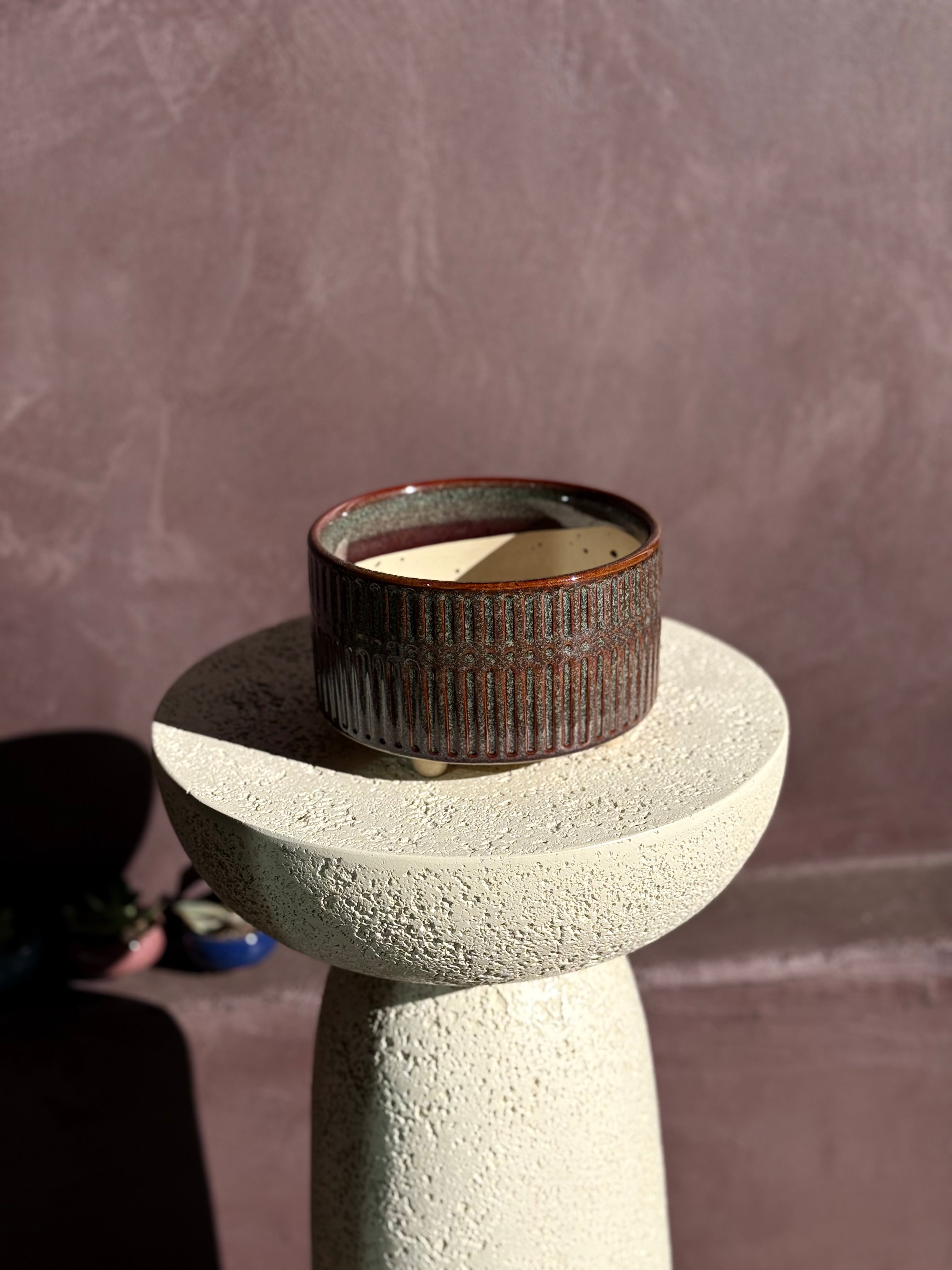 Stripped Brown & Blue Abstract