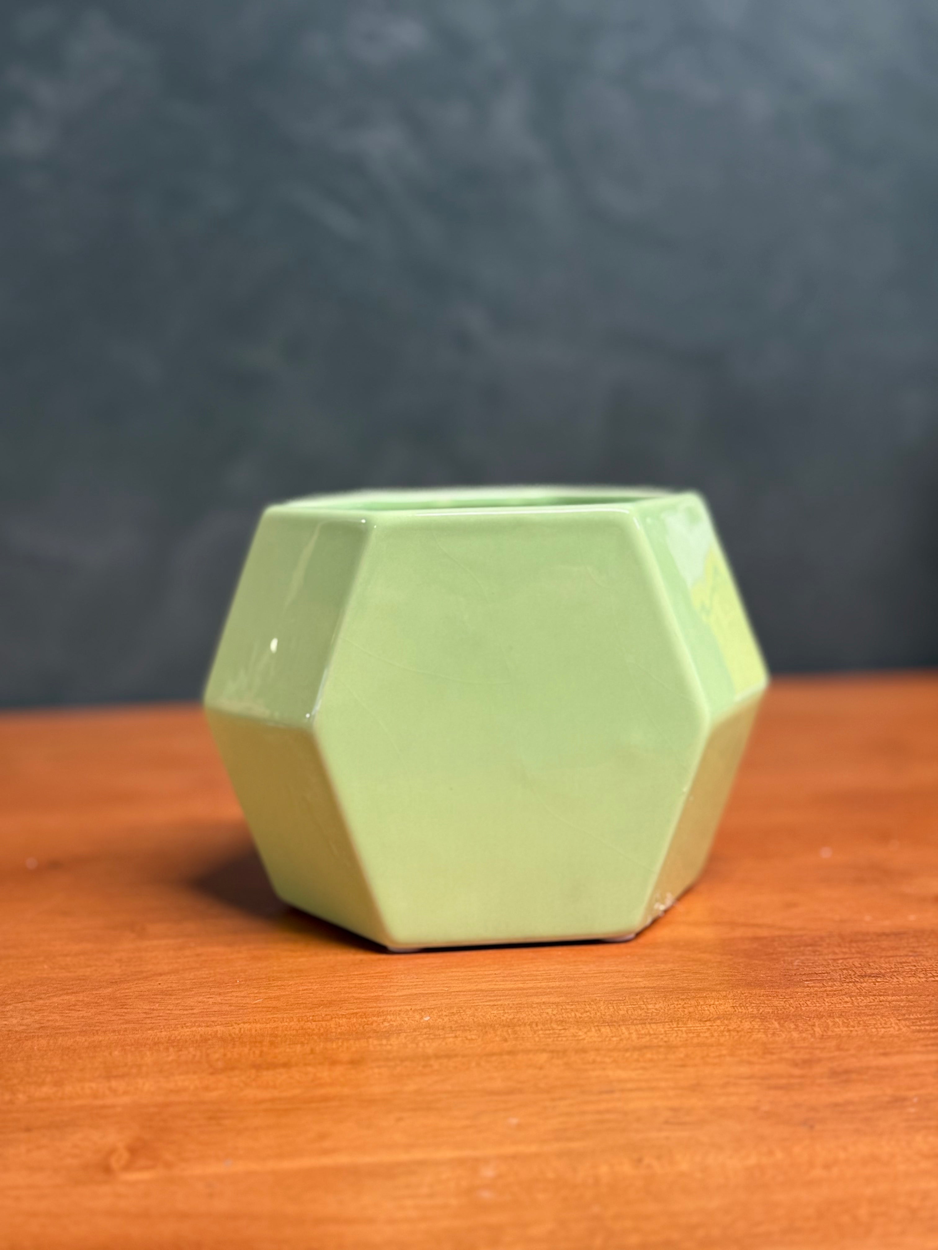 Spring Green Modern Geometric Pot (without drainage) - 4"